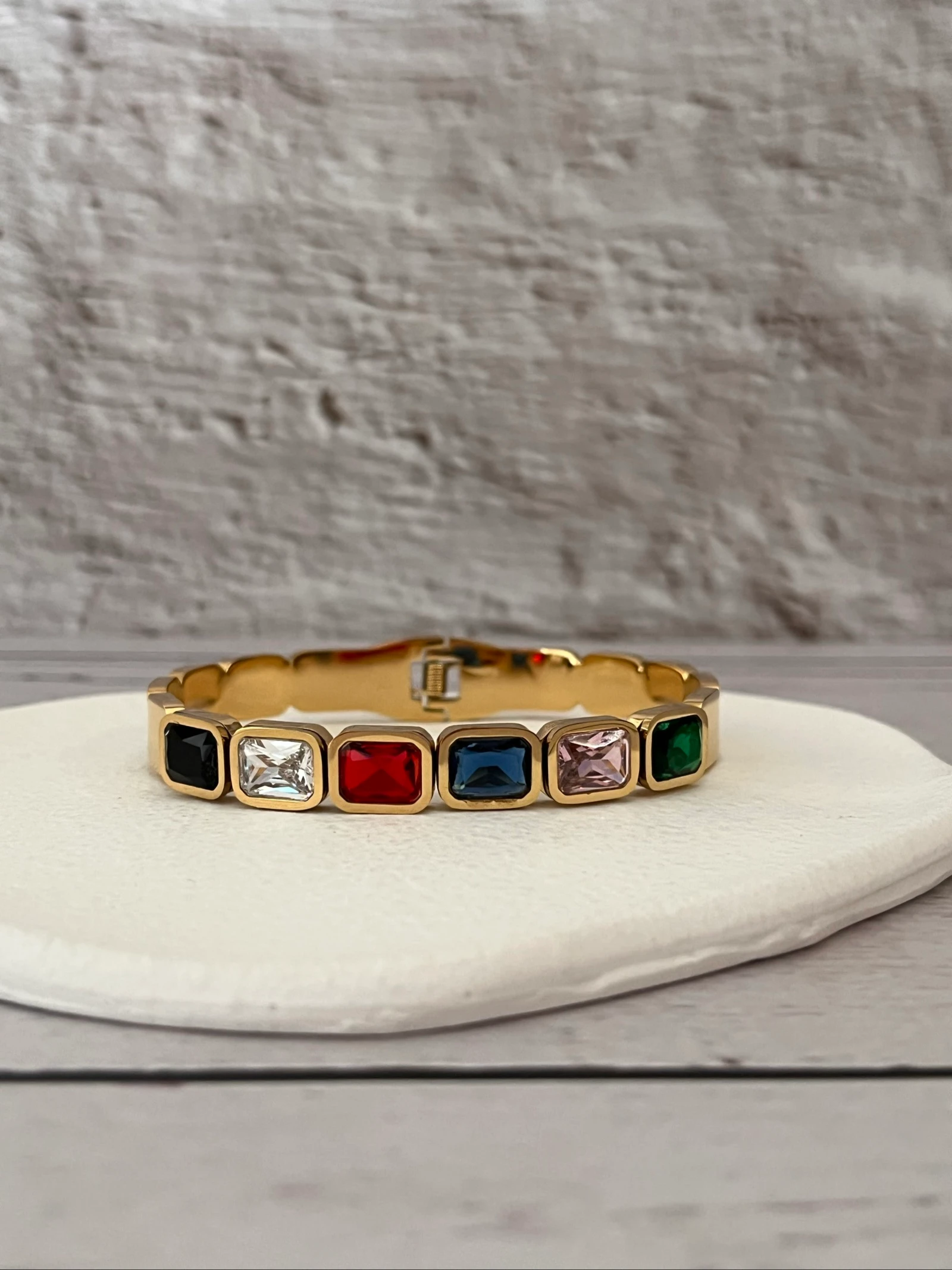 Bracelet rigide avec pierres colorees – photo 4